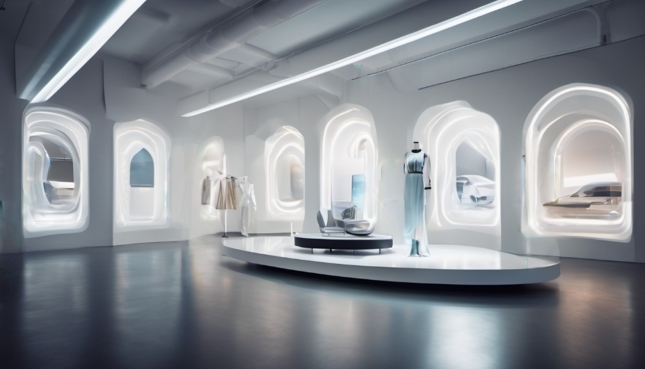 Minimal futuristic gallery space