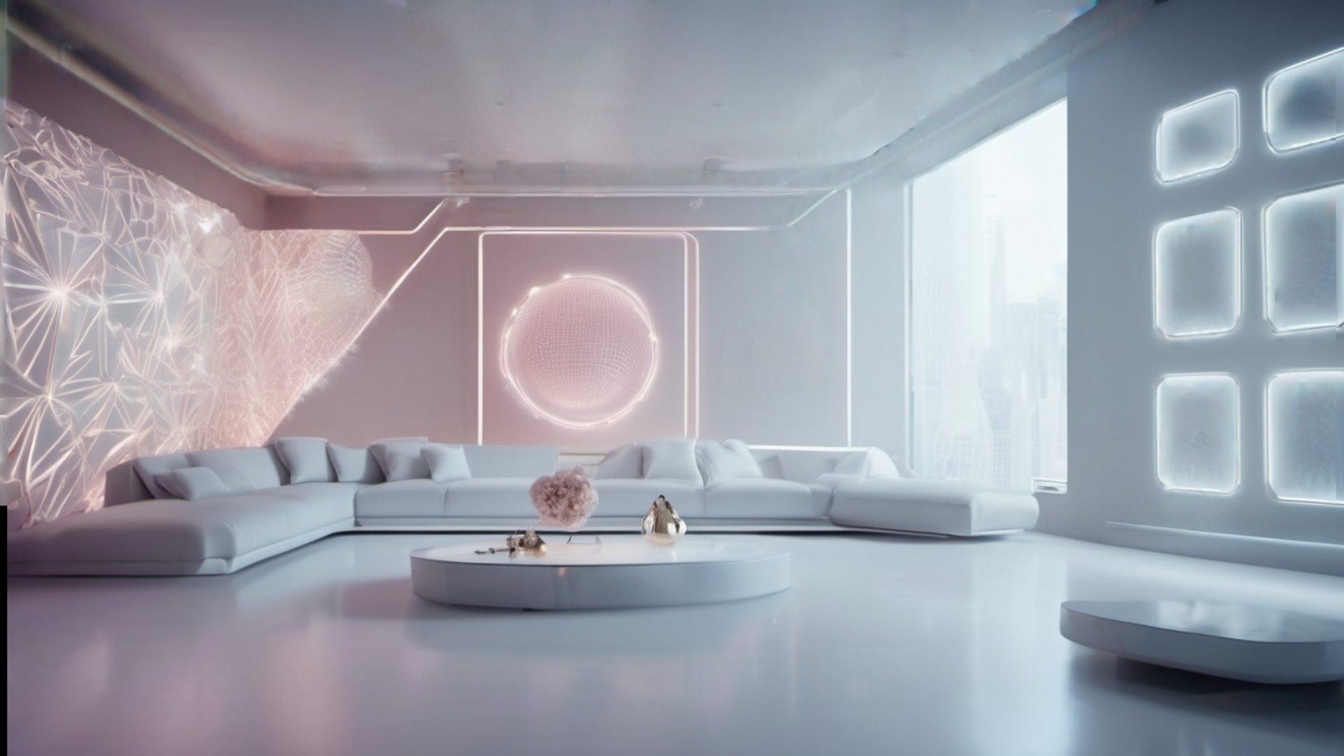 Futuristic minimal fashion interior